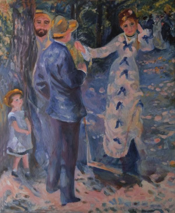 d'après Auguste Renoir : La balançoire (Copie 60 X 50 cms) - Jean-Guy Bègue